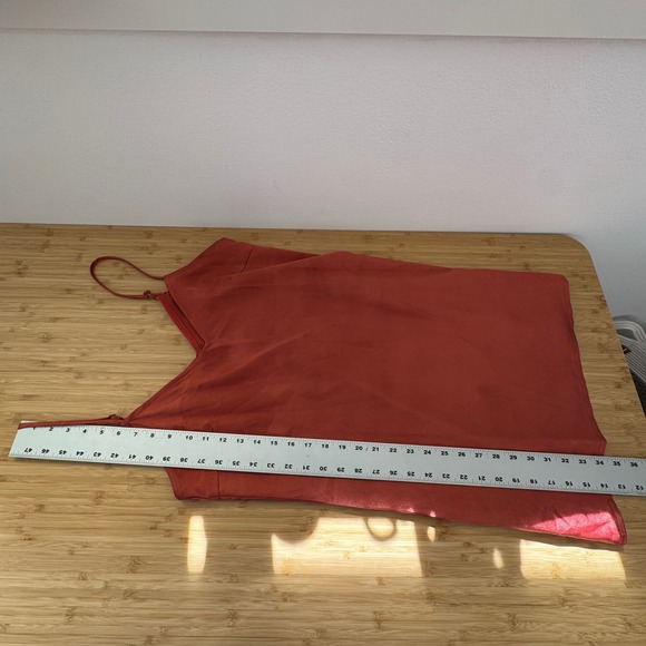 Parisian Rust Orange Satin Mini Slip Dress Adjustable Straps Women 8 Cocktail - Picture 10 of 12